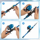 Kids Fishing Pole Kit Set，Portable Telescopic Fishing Rod and Reel Combo Full Kits for Boys, Girls, Beginner, Youth by TinyTreasures Baby Boutique
