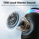Bluetooth Speaker Wireless,IP67 Waterproof & Dustproof Portable Speaker with Lights,15W Loud Stereo Sound, 2500mAh Battery All Day Playtime, TWS Pairing, BT5.3, Home/Party/Outdoor/Beach (Black) by TinyTreasures Baby Boutique