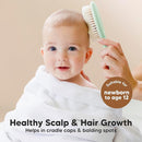 Baby Hair Brush and Comb Set for Newborn - Wooden Baby Hair Brush Set with Soft Goat Bristle, Baby Brush Set for Newborns, Baby Brush and Comb Set Girl, Boy, Toddler Cradle Cap Brush (Oval, Sage) by TinyTreasures Baby Boutique