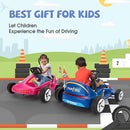 TOBBI 12V Electric Go Kart for Kids Battery Powered Ride on Car Outdoor Race Toy with Remote Control, Safety Belt, Music, LED Lights and Flags for Toddlers 3-8 Years, Blue by TinyTreasures Baby Boutique