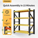Garage Shelving Unit, 4 Tier Heavy Duty Racks, Easy Assembly, Metal Racks with Adjustable Shelves, 3000 LBS Load Capacity,for Warehouse,Basement (Black&Yellow, 19.7" D x 31.5" W x 78.7" H) by GreenHaven Gardens