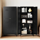 Letaya Black Storage Cabinet with Feets-Metal Home Kitchen Pantry Cabinets with Doors and Adjustable Shelves,Organization Locker for Cupboard/Bedroom/Dining/Living/Bathroom/Office/Garage Room (Black) by CozyNest Decor