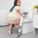 Potty Training Seat with Step Stool Ladder, SKYROKU Potty Training Toilet for Kids Boys Girls Toddlers - Comfortable Safe Potty Seat with Anti-Slip Pads Ladder Grey by TinyTreasures Baby Boutique