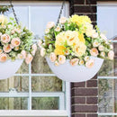 summer flower 2 Pack Self Watering Hanging Planters 9.9 Inch Hanging Baskets Plant Pots for Indoor Outdoor Hanging Plant Holder for Garden Porch Ceiling -White, Plant Not Included by GreenHaven Gardens