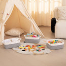 OIAHOMY 3 Pack Storage Baskets for Organizing, Woven Cotton Rope Basket for Shelves, Closet Organizer Bins with Handles, Rectangle Toy Organization, 13.78''×9.84''×5.5'', Grey & White by TinyTreasures Baby Boutique