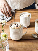 LE TAUCI Coffee Mugs 15 oz,Ceramic Mug Set, Coffee Cups for Latte, Hot Tea, Cappuccino, Mocha, Cocoa, Dishwasher Safe, Suit For Housewarming Wedding- 3.5 inch, Set of 4, Arctic White by CozyNest Decor