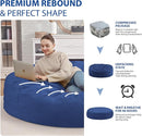 7FT Bean Bag Chair, Large Bean Bag Chairs with Memory Foam Filled, Fluffy Beanbag Sofa with Dutch Velvet Cover, Round BeanBag Chairs for Living Room, Playroom - Blue by TinyTreasures Baby Boutique