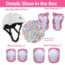 Kids Bike Helmet with Knee Elbow Wrist Pads Guards,Pink,for Ages 2-3-5-8-14,Sports Bicycle,Skate Scooter,Rollerblading with Unicorn Sticker by TinyTreasures Baby Boutique