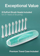 Aquasonic Vibe Series Ultra-Whitening Toothbrush – ADA Accepted Power Toothbrush - 8 Brush Heads & Travel Case – 40,000 VPM Motor & Wireless Charging - 4 Modes w Smart Timer – Mint Green Metallic by CozyNest Decor