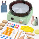Alldeer Mini Pottery Wheel Kit - 6" Turntable Two-Way Rotation Clay Wheel, Metal Frame, Removable Splash Tray Ceramic Making Kit with 18PCS Sculpting Tools, Pottery DIY Machine for Kids and Beginners by TinyTreasures Baby Boutique