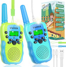 Vvinca Rechargeable Walkie Talkies for Kids 4 Pack, 5-7 Year Old Boy Toys Long Range 22 Channels 2 Way Kids Walkie Talkie with Flashlight for Camping Hiking Indoor Outdoor 3 4 5 6-12 Girl Boy Gift by TinyTreasures Baby Boutique