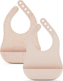 Lalo The Bib - Waterproof, Non-Toxic Silicone Baby Bib with Adjustable Neck Band & Silicone Food Pouch Catcher, Set of 2 by TinyTreasures Baby Boutique