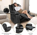 Recliner Chair with Electric Massage Adjustable Footrest & Heat, Manual Leather Recline for Adults Living Room Remote Control (Black) by CozyNest Decor
