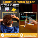 LED Acrylic Message Board, Light Up Acrylic Dry Erase Board 11.8x7.9”, LED Note Board with Colors for Kids, Glow Memo Message Writing Board with Light, Drawing Stencils Set & Unique Border by TinyTreasures Baby Boutique