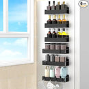 6 Pack Magnetic Spice Rack Organizer for Refrigerator and Oven, Black Fridge Organizers and Storage for Kitchen by CozyNest Decor