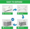 Bidtakay Large Storage Baskets for Organizing 3-Pack Fabric Closet Organizers Storage Bins with Handles 16x11.8x11.8 In Collapsible Baskets for Shelves Cloth Home Organization L-White&Grey by CozyNest Decor
