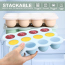 3 Pcs Baby Food Storage Container 12 Cup Silicone Baby Food Freezer Tray with Lid Stackable Reusable Silicone Freezer Tray for Food Vegetable Fruit Puree and Breast Milk(Colorful) by TinyTreasures Baby Boutique