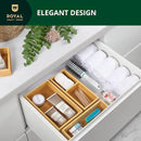 ROYAL CRAFT WOOD Luxury Bamboo Drawer Organizer Storage Box, Bin Set - Multi-Use Drawer Organizer for Kitchen, Bathroom, Office Desk, Makeup, Jewelry (3 Boxes) by CozyNest Decor