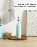 Sweejar Large Ceramic Olive Oil Dispenser Bottle, Opaque Oil Cruet Protects to Reduce Oxidation, Suitable For Storage Of Vinegar, Soy Sauce & Other Liquids, Pack of 1, 24 Fl Oz (Light Blue) by CozyNest Decor