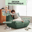 Modern Living Room Chair, Big Bean Bag Adult Floor Sofa, Togo Recliner Memory Foam Lazy Couch Suitable Balcony for Fireside Chair (Green) by CozyNest Decor