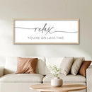 SRSZHIYUE Relax You're On Lake Time Wall Decor Above Bed Sign 32"×12" for Lake House Bedroom Over Bed Large Wood Framed Hanging Art (Wood) by CozyNest Decor