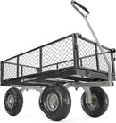 Gorilla Carts Steel Utility Cart, 4 Cu Ft Bed, 800 lb Load Capacity, Black – Heavy-Duty Outdoor Hauling Wagon with Removable Side Panels for Yard, Lawn, Garden or Landscaping by GreenHaven Gardens