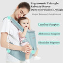 Baby Carrier, 3-in-1 Baby Carrier Newborn to Toddler with Hip Seat (Ergonomic M Position) for 0-36 Month/7-45lbs, Adjustable Size for Enhanced Lumbar Support,Perfect for On-The-go,Light Cyan by TinyTreasures Baby Boutique