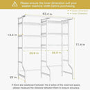Ulif U13 Over Washer and Dryer Storage Shelves, 6 Tiers Laundry Room Standing Shelf with 2 Hanger Rods, Space Saver Clothes Drying Rack, 63.4" W x 22" D x 77.4" H, White by CozyNest Decor