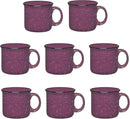 Set of 8 Ceramic Campfire Mugs – 15 Oz, Purple – Coffee & Tea Cups for Home, Work, Travel, Camping – Customizable, Great for DIY, Events, Companies by CozyNest Decor