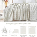 jinchan Boho 100% Cotton Blanket Muslin Twin Size 60x80 Inches Lightweight 3-Layer Geometric Cross Pattern Reversible Quilt Throw Soft Breathable Comfy All Seasons for Couch Bed Decor, Light Grey by CozyNest Decor