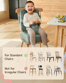 HOMEAL Booster Seat for Dining Table for Toddler Kid Baby, Adjustable Kids Breathable Booster Seat for Kitchen with Backrest and Adjustable Straps, Sage by TinyTreasures Baby Boutique