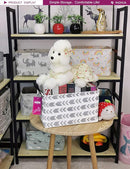 Rectangular Storage Basket Fabric Organizer Bin for Toys,Books,Clothes,Gifts,Pets-Perfect for Home,Office,Nursery,Dorm,Shelf(Rec Grey Arrow) by TinyTreasures Baby Boutique