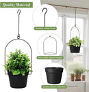 Hushee 6 Packs Metal Hanging Planters for Outdoor Indoor Plants Plant Hanger with 6.3'' Plastic Pots Hanging Planter Basket for Garden Home Porch Decor by GreenHaven Gardens
