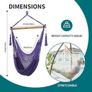 JoyView Hammock Chair with Spreader Bar Caribbean Hammock Swing Chair 300 LBS Weight Capacity XL Rope Hanging Chair for Outdoor Indoor Garden Yard - Purple by GreenHaven Gardens