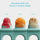 Frida Baby Push Pop Feeder, Baby Fruit Food Feeder to Safely Introduce New Foods, Fresh + Frozen, Silicone, BPA Free, Dishwasher Safe | 3 Count, Teal by TinyTreasures Baby Boutique