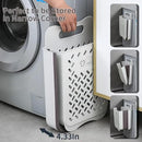 Plastic Collapsible Hanging Laundry Baskets with Carry Handle, Space-Saving Wall Hanging Laundry Basket Durable Tall Folding Plastic Laundry Hamper Waterproof Dirty Clothes Organizer XL+L by CozyNest Decor