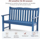 Stoog Outdoor Bench, 2-Person All-Weather HIPS Garden Bench with 800 lbs Weight Capacity, Never Rot or Fade, Waterproof Bench, for Outdoor, Patio, Garden, Porch, Backyard and Park, Blue by GreenHaven Gardens