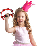 EastRock Tambourine Metal Jingles Hand Held Percussion Half Moon Tambourine for Kids, Adults, KTV, Party Red by TinyTreasures Baby Boutique