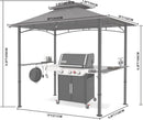 MASTERCANOPY 8 x 5 Grill Gazebo Outdoor BBQ Gazebo Canopy with 2 LED Lights (Gray) by GreenHaven Gardens