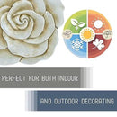 NAT & Jules Rose Flower Shaped Dimensional Indoor Outdoor 12 inch Cast Resin Decorative Garden Stepping Stone, Patio, Walkway Sculpture Yard Art, Stone Grey