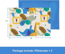 TILLYOU Toddler Pillowcases 13 x 18 Travel Pillow Case 2 Pack, Kids Pillowcases Machine Washable with Envelope Closure, Animal Geometry & Blue by TinyTreasures Baby Boutique