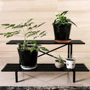 Zhongma 2 Tier Sturdy Metal Plant Stand Heavy Duty Plant Holder for Home Indoor and Outdoor, L35.43 x W17.5 x H14 inch, 440 LBS Capacity & Heavy Duty Construction. by GreenHaven Gardens