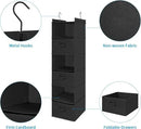 MAX Houser 6 Tier Shelf Hanging Closet Organizer, Closet Hanging Shelf with 2 Sturdy Hooks for Storage, Foldable (Black-D3) by CozyNest Decor