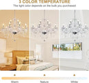 Modern Elegant 15 Lights K9 Crystal Glass Chandelier Pendant Ceiling Lighting European Style for Dining Living Room Bedroom Transparent,15 E12 Bulbs Required by CozyNest Decor