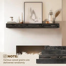 48x8x5 Fireplace Mantel - Handcrafted Hollow Rustic Solid Wood Wall Mounted Floating Shelf with Invisible Heavy Duty Wood Bracket (Weathered Black) by CozyNest Decor