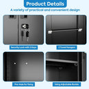 Garage Storage Cabinet with Wheels and 5 Pegboard, 71" H Metal Storage Cabinets with 2 Locking Doors and 4 Shelves, Broom Closet Storage Cabinet with Hanging Rod and 13 Hooks, Black by GreenHaven Gardens