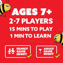 QUOKKA Board Games for Kids 8-12, Family Games for Kids and Adults - Don't Bee Last Party Pack Card Game Ages 6+ - Fast Paced 2-6 Players Easy to Learn - Perfect for Board Games for Family Night by TinyTreasures Baby Boutique
