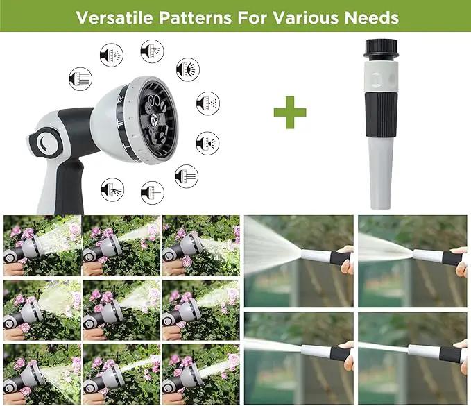 Tuyeho Retractable Garden Hose Reel 5/8" x 90 ft, Wall Mount Water Hose Reels with Automatic Slow Rewind System, Outdoor Hoses Reel with 2 Hose Nozzles for Garden Watering, Car Wash, Pet Shower, photo 4 of 9