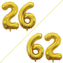 GOER Number 26 Balloons for 26th Birthday Party Decorations,42 Inch Jumbo Foil Helium 62 Balloons for 62nd Birthday Party Decoration (Gold) by TinyTreasures Baby Boutique