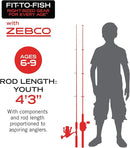 Zebco Splash Junior Spinning Reel and Fishing Rod Combo, 4-Foot 2-Piece Fishing Pole, Size 10 Reel, Changeable Right- or Left-Hand Retrieve, Pre-Spooled with 6-Pound Zebco Line by TinyTreasures Baby Boutique